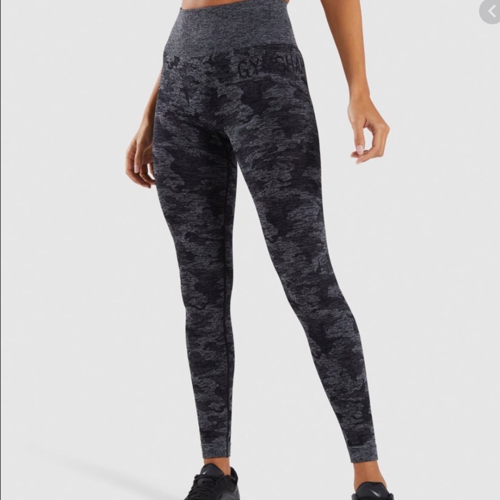 Gymshark Camo Seamless Leggings - Black